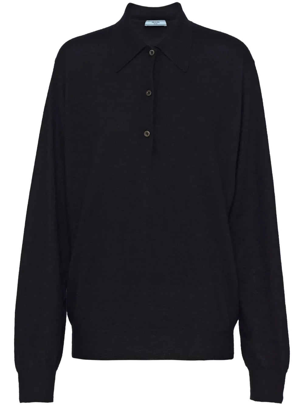 Long-Sleeve Cashmere Polo Shirt