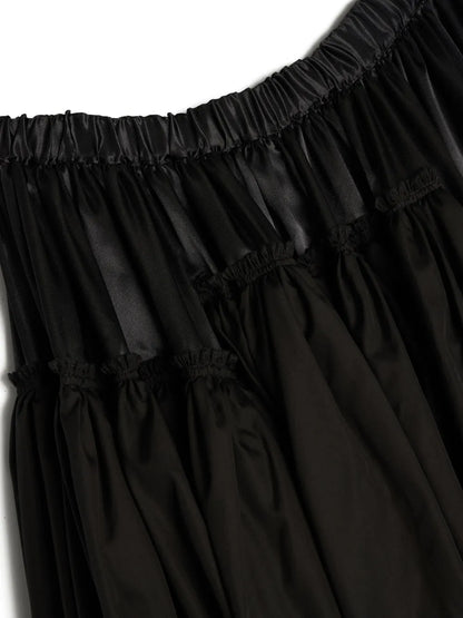 Ruffled Cotton Satin Skirt