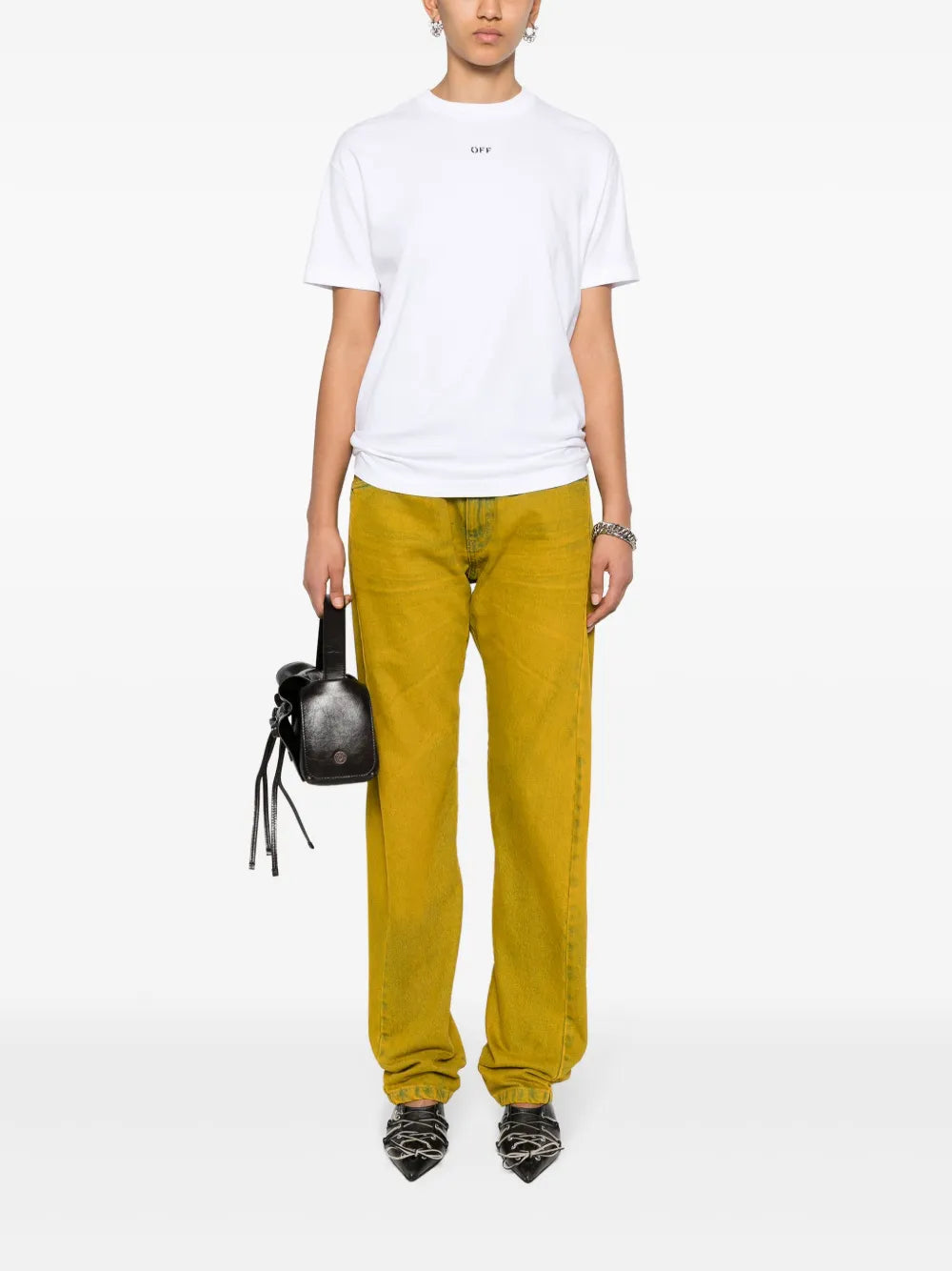 Diag-Stripe Cotton T-Shirt