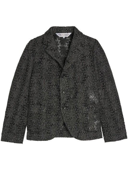 Lace Single-Breasted Blazer