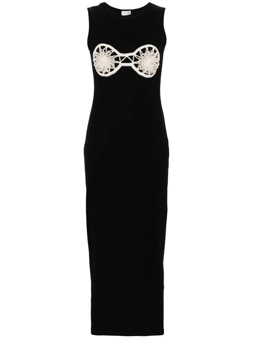 Crochet-Detailed Cotton Maxi Dress