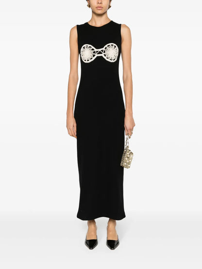 Crochet-Detailed Cotton Maxi Dress