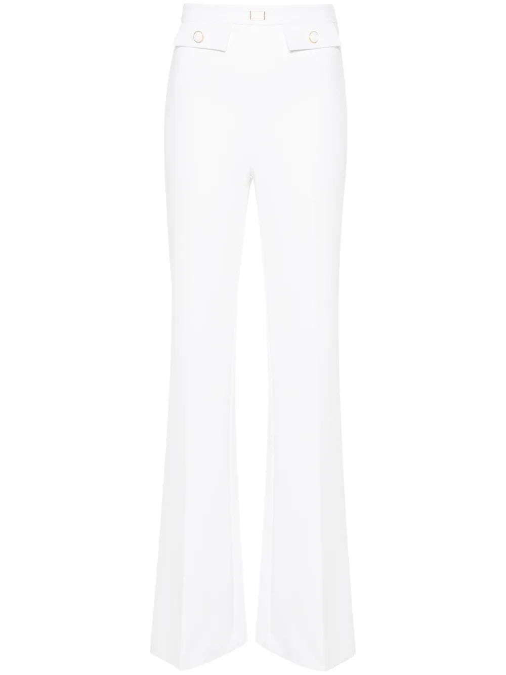 Crepe Logo-Plaque Flared Trousers