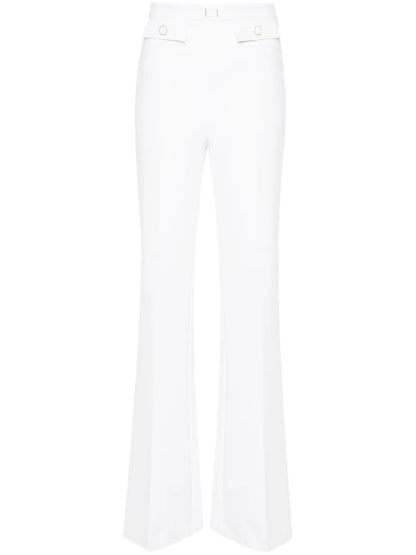 Crepe Logo-Plaque Flared Trousers