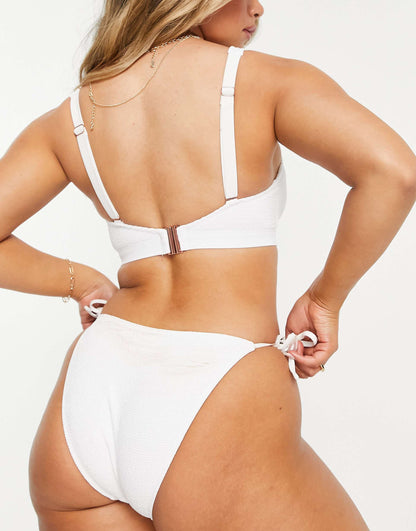 Fuller Bust Mix And Match Crinkle String High Leg Bikini Bottom