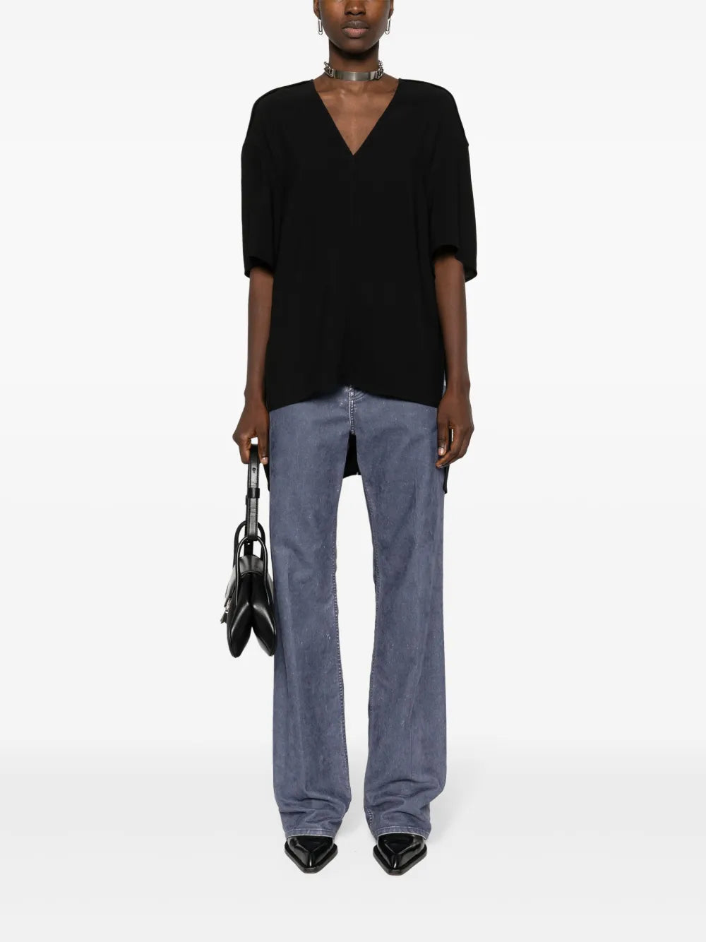 V-Neck Drop-Shoulder Blouse