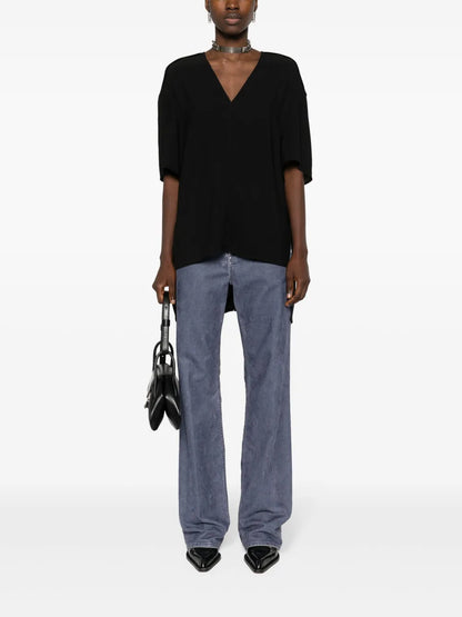 V-Neck Drop-Shoulder Blouse