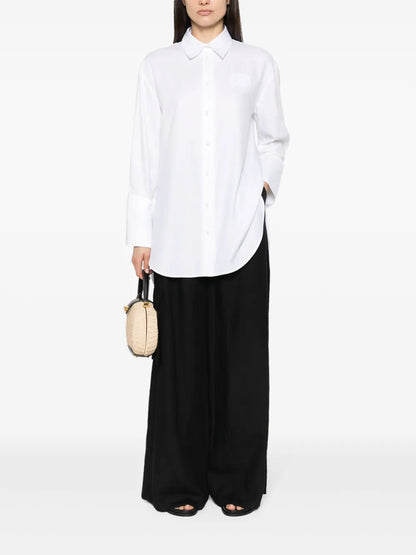 Logo-Patch Detachable-Cuffs Shirt