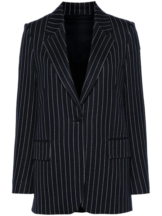 Pinstriped Knitted Blazer