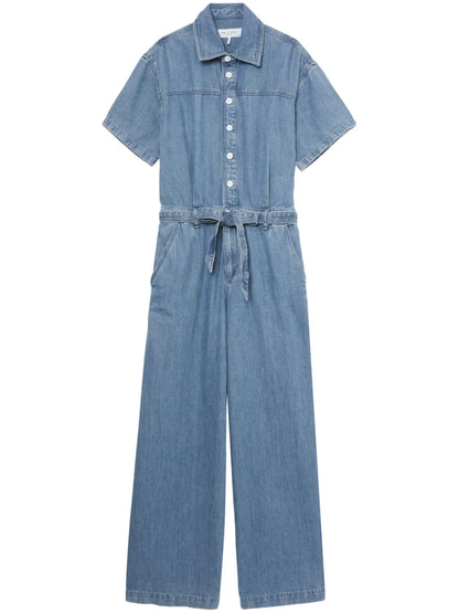 Belted Denim Jumpsuit