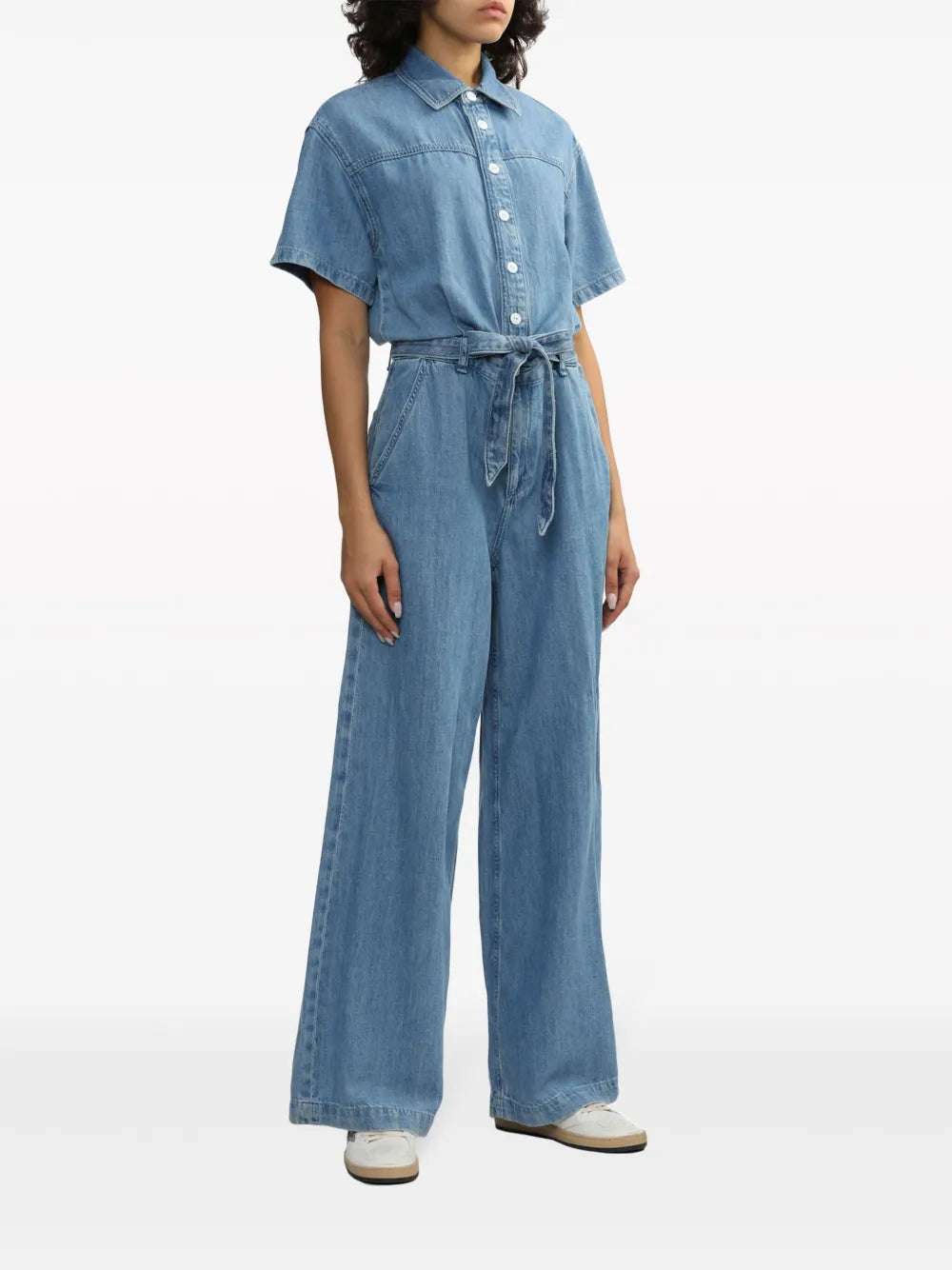 Belted Denim Jumpsuit