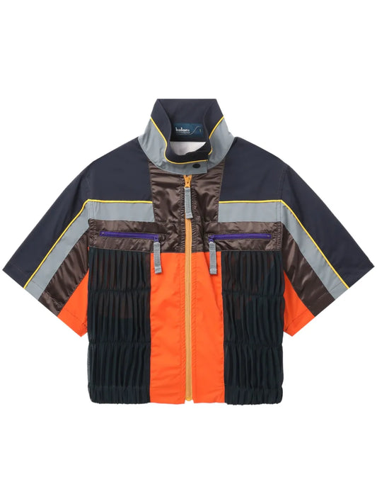 Panelled Mock-Neck Shirt