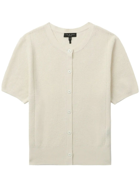 Short-Sleeve Knit Cardigan