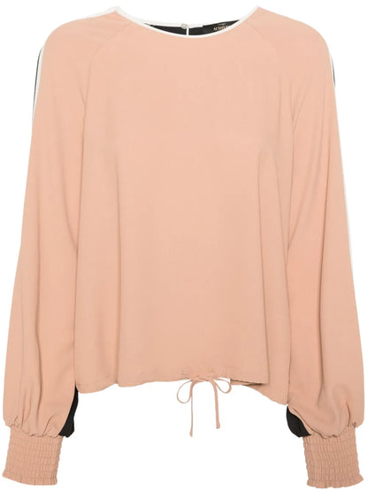 Colour-Block Crepe Blouse