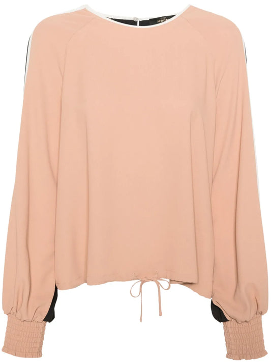 Colour-Block Crepe Blouse