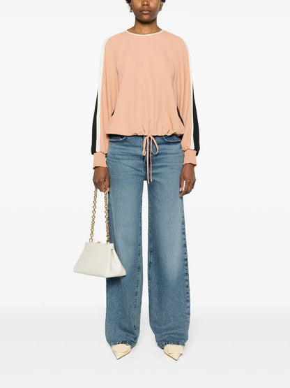 Colour-Block Crepe Blouse