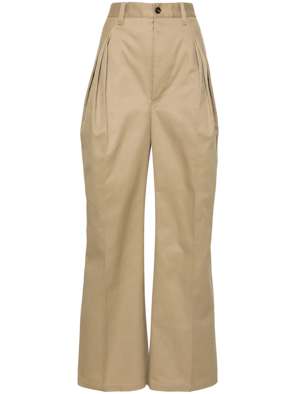 Pleat-Detailed Twill Trousers