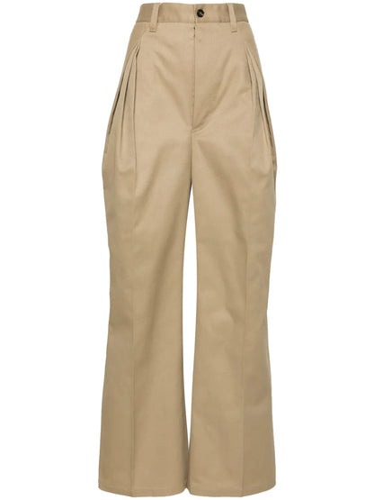 Pleat-Detailed Twill Trousers