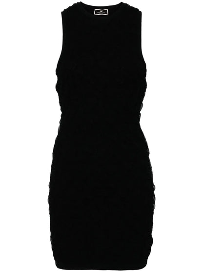 Gauze-Effect Knitted Minidress