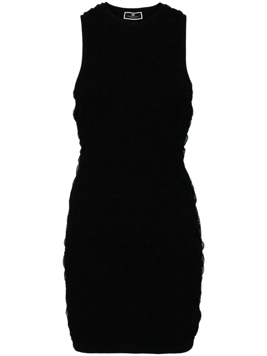 Gauze-Effect Knitted Minidress