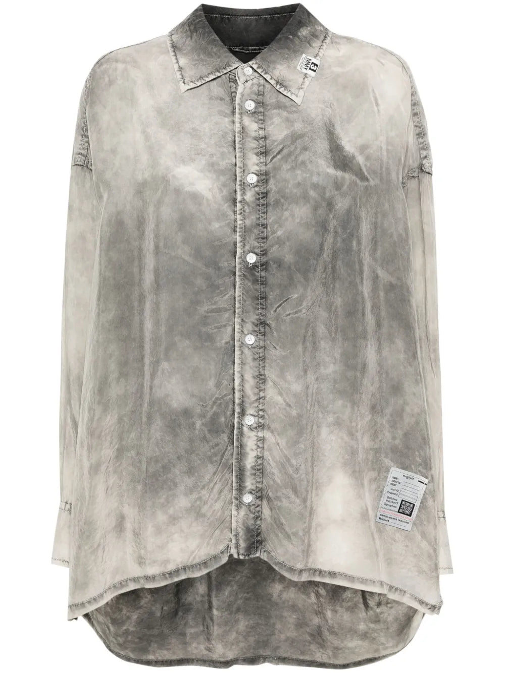 Drop-Shoulder Acid-Wash Shirt