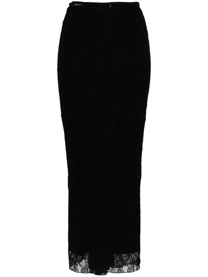 High-Waisted Lace Pencil Skirt