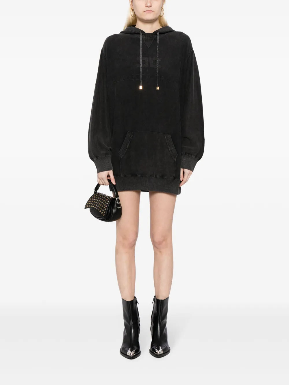 Logo-Embroidered Hooded Sweatshirt Dress