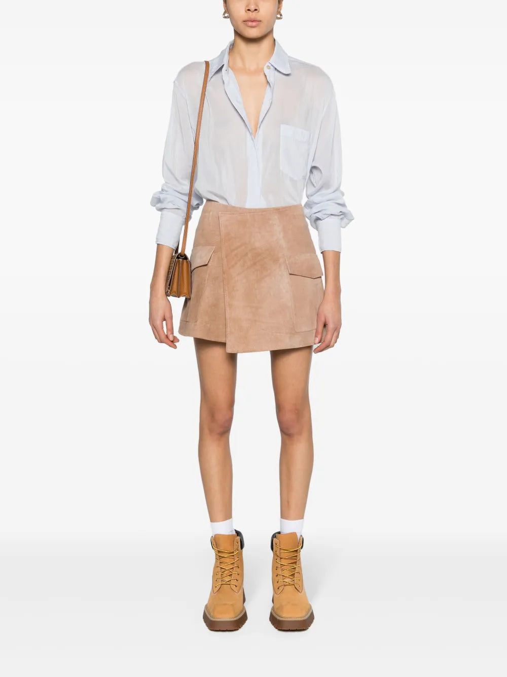 Olbia A-Line Suede Miniskirt