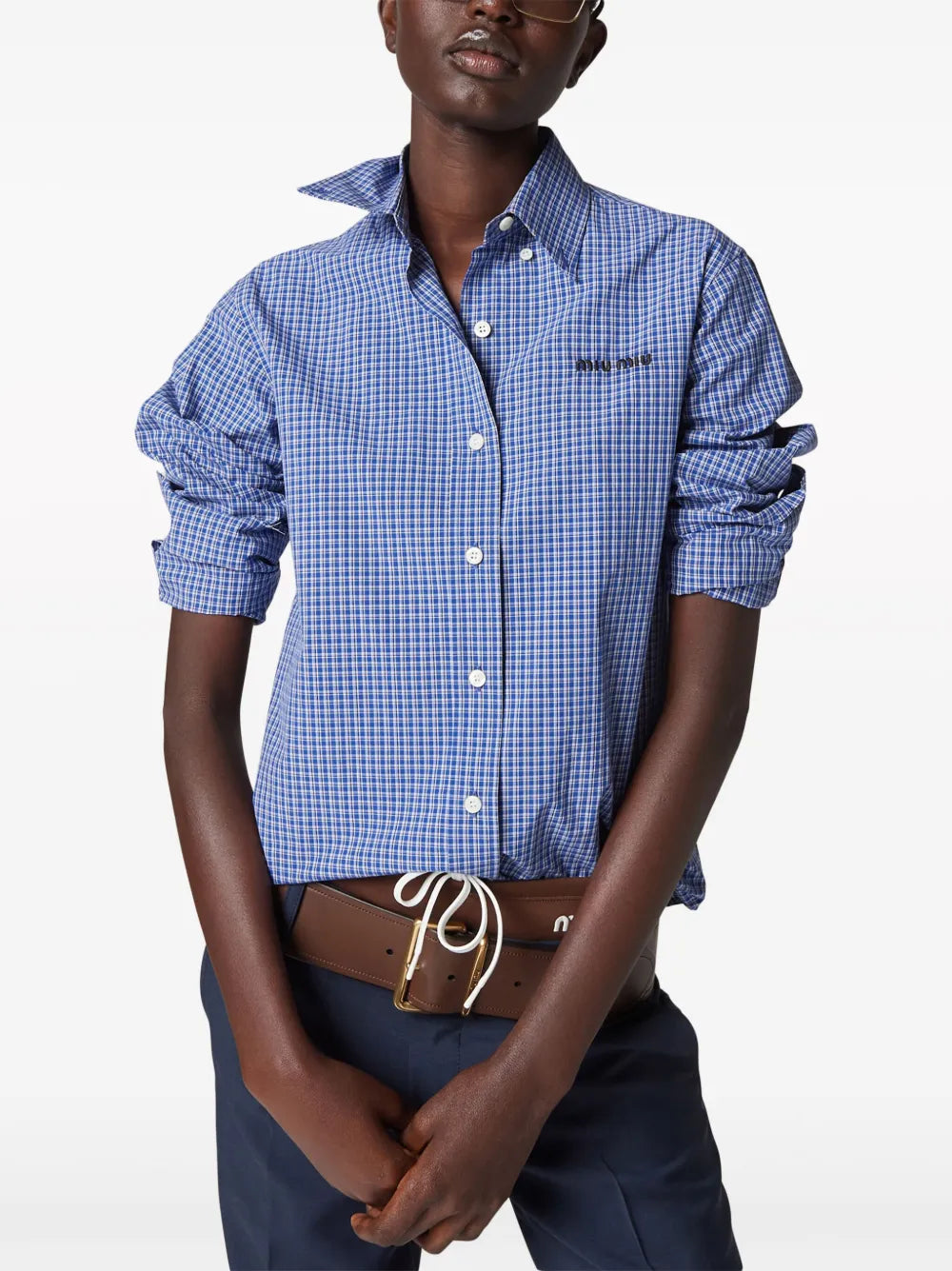 Logo-Embroidered Checked Shirt