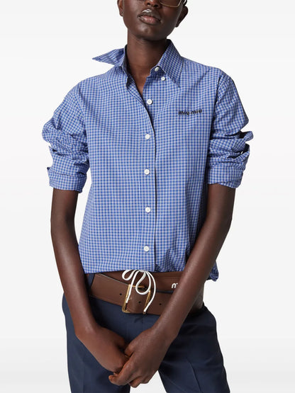 Logo-Embroidered Checked Shirt