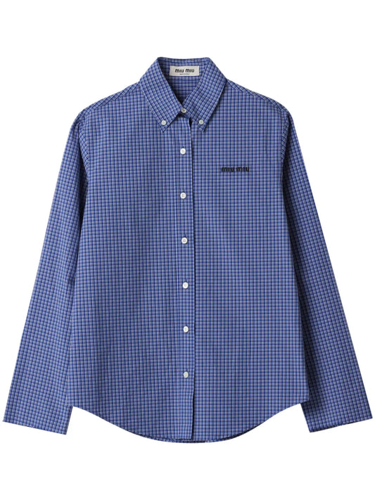 Logo-Embroidered Checked Shirt
