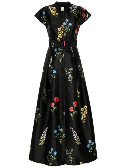 Marta Floral-Print Gown