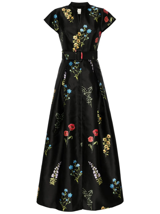 Marta Floral-Print Gown