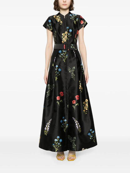 Marta Floral-Print Gown