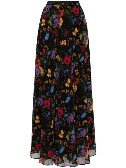 Juno Floral-Print Maxi Skirt