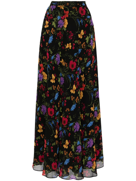 Juno Floral-Print Maxi Skirt
