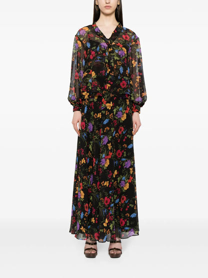 Juno Floral-Print Maxi Skirt