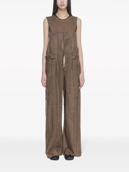 Panda Wide-Leg Denim Dungarees