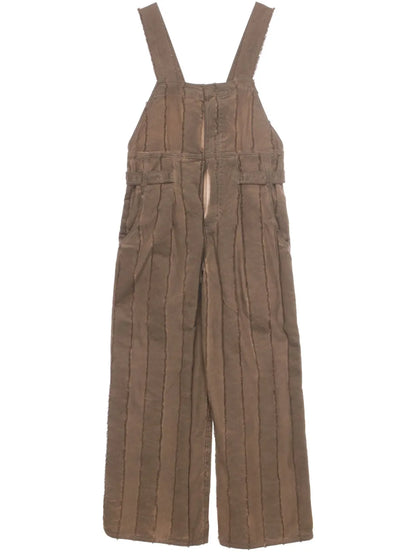 Panda Wide-Leg Denim Dungarees