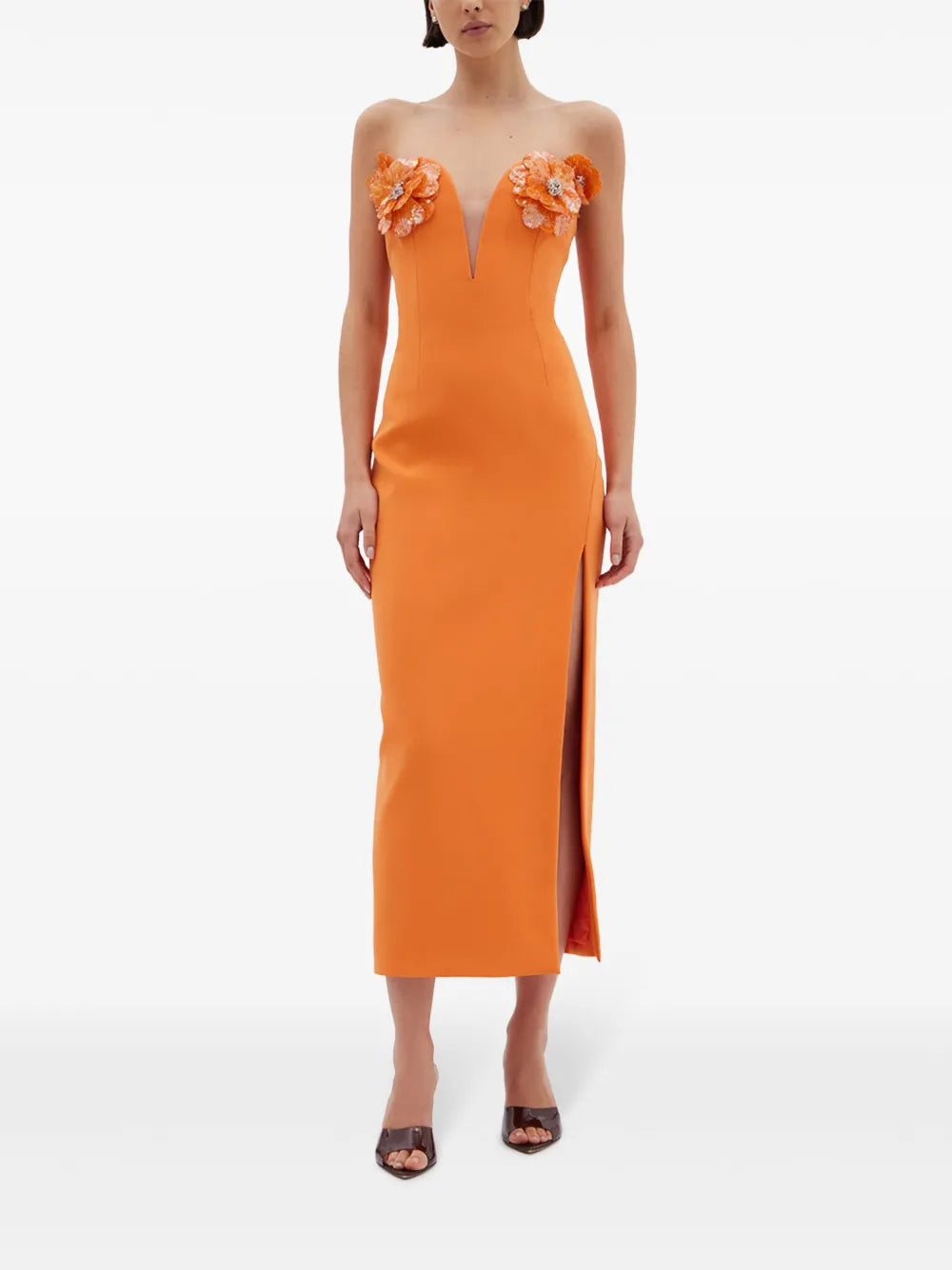 Bowie Floral-Appliqué Midi Dress