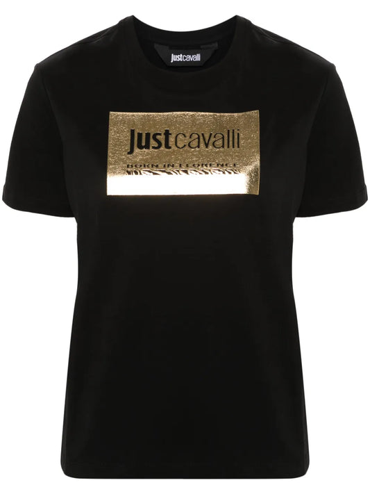 Metallic-Logo Cotton T-Shirt