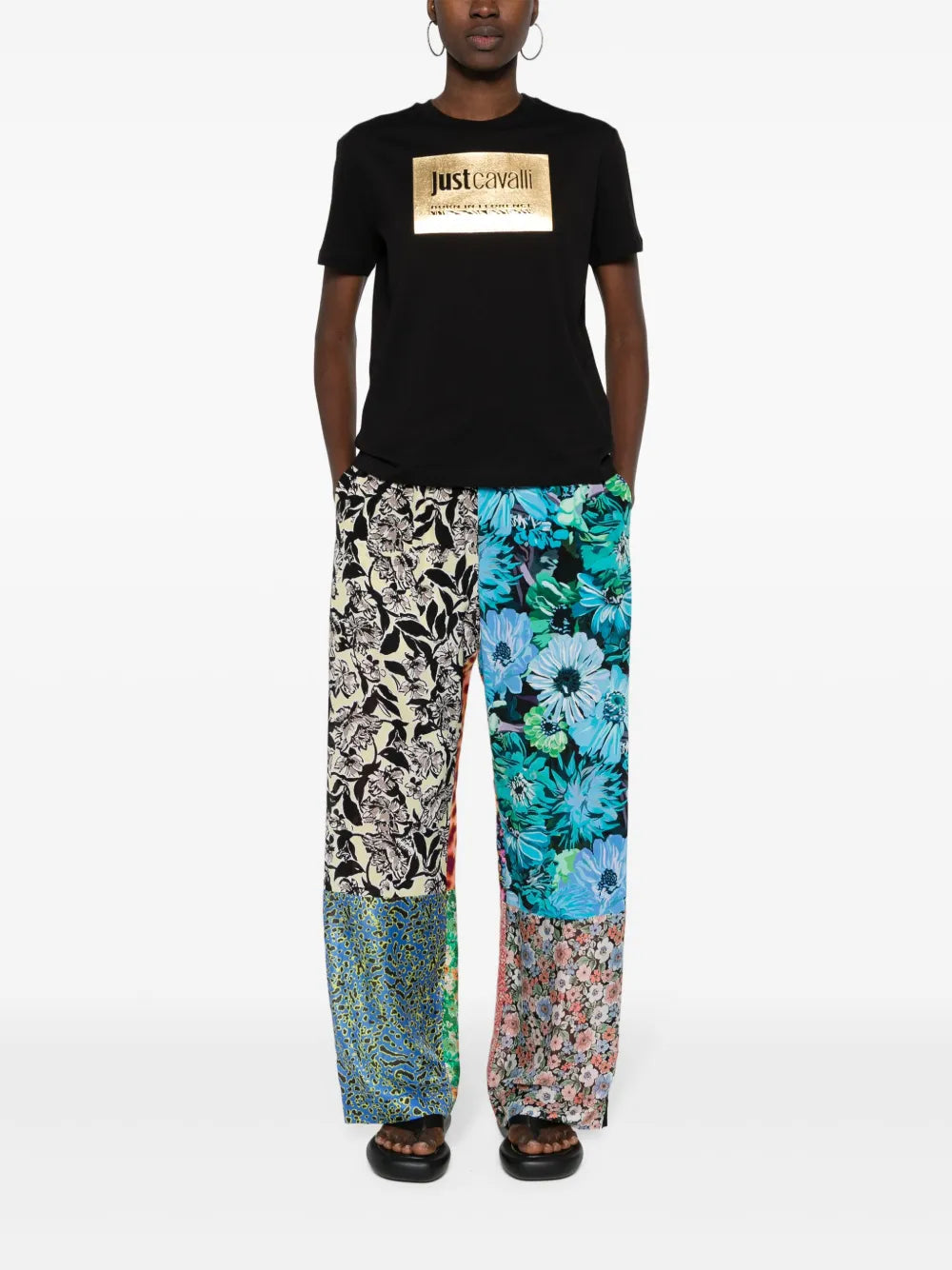 Metallic-Logo Cotton T-Shirt