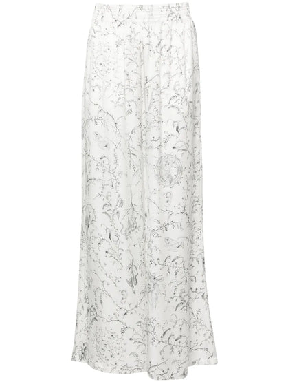 Silk Satin Flared Trousers