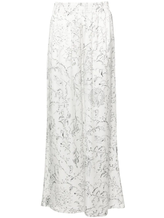Silk Satin Flared Trousers