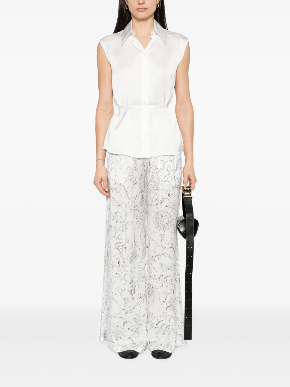 Silk Satin Flared Trousers