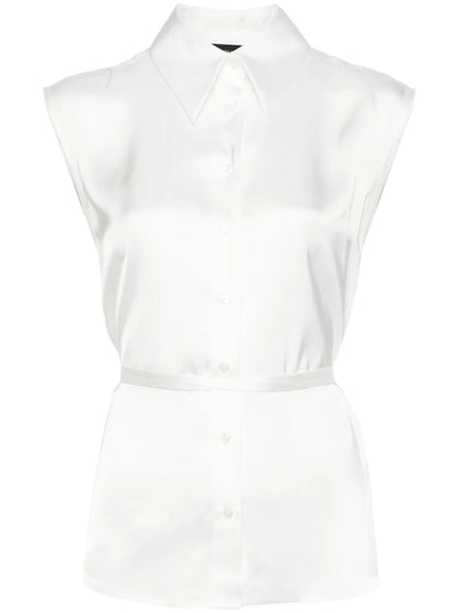 Satin Sleeveless Shirt