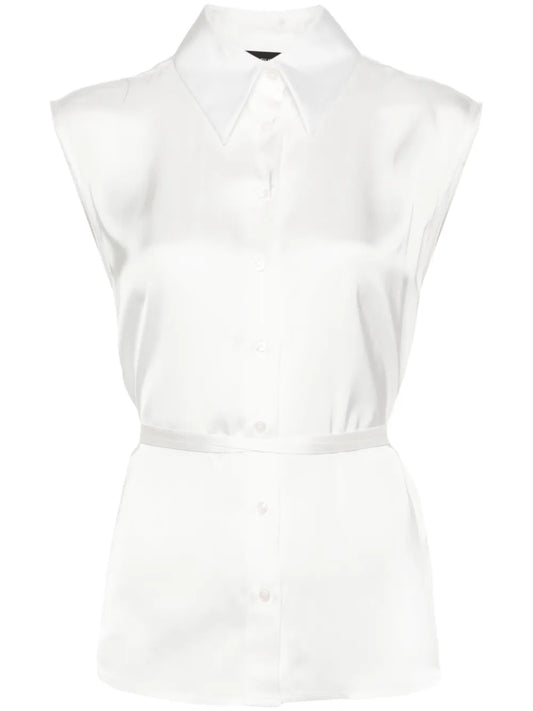 Satin Sleeveless Shirt