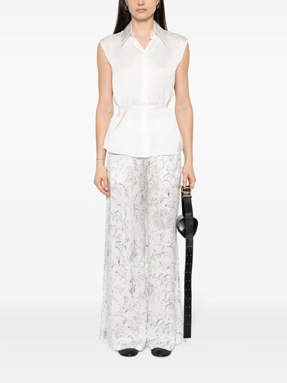 Satin Sleeveless Shirt
