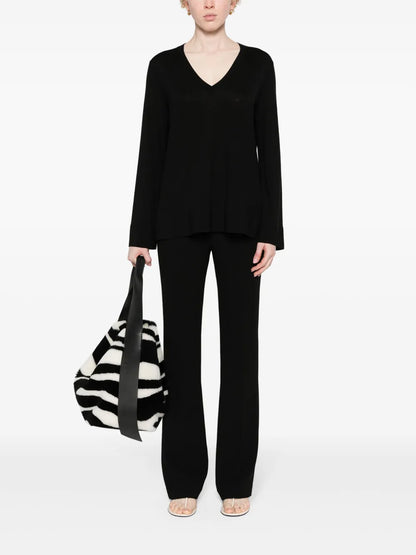 Straight-Leg Crepe Trousers