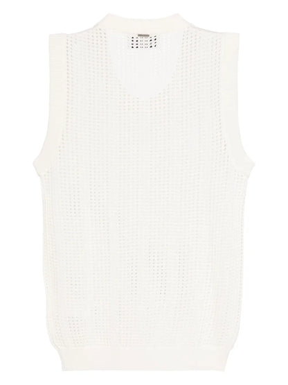 Round-Neck Open-Knit Tank Top